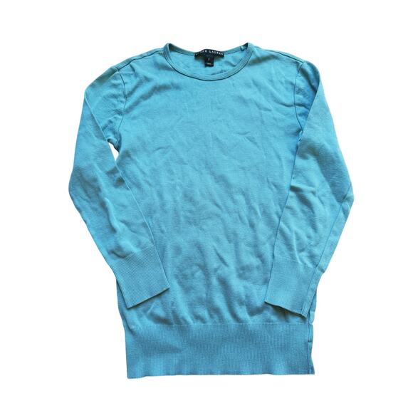 Ralph Lauren Black Label Teal Scoop Neck Sweater Small Vintage Quiet Luxury Fall - Picture 2 of 4